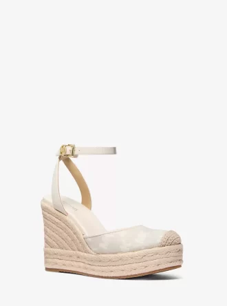 Espadrile cu platformă din jacquard cu logo Larissa