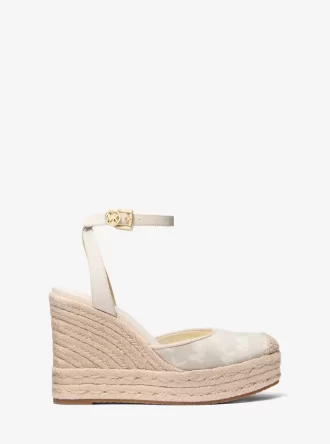Espadrile cu platformă din jacquard cu logo Larissa