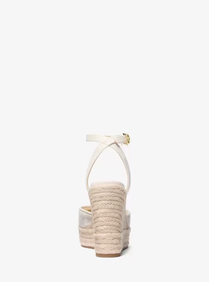 Espadrile cu platformă din jacquard cu logo Larissa Espadrile cu platformă din jacquard cu logo Larissa