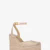 Espadrile cu platformă Larissa din pânză metalică