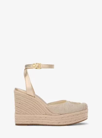 Espadrile cu platformă Larissa din pânză metalică
