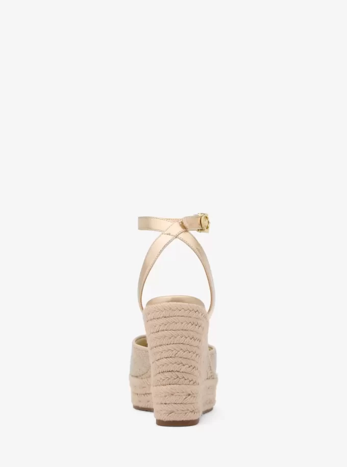 Espadrile cu platformă Larissa din pânză metalică