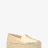 Espadrile cu platformă Lynne din piele metalizată crăpată