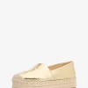 Espadrile cu platformă Lynne din piele metalizată crăpată