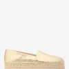 Espadrile cu platformă Lynne din piele metalizată crăpată