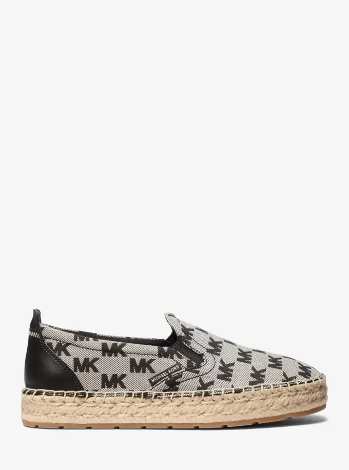 Espadrile jacquard cu logo Emory