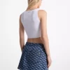Fustă din denim cu logo jacquard Fustă din denim cu logo jacquard