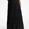 Fustă maxi cu imprimeu Georgette și straturi Fustă maxi cu imprimeu Georgette și straturi