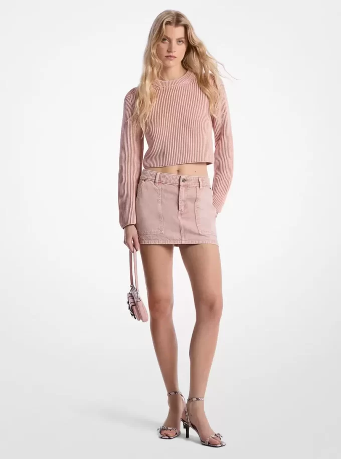 Fustă mini din denim vopsită în haine Fustă mini din denim vopsită în haine