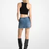 Fustă mini din denim zdrențuită Fustă mini din denim zdrențuită