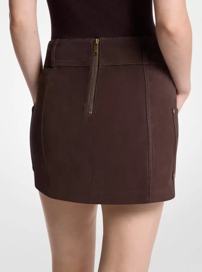 Fustă mini din piele întoarsă Fustă mini din piele întoarsă