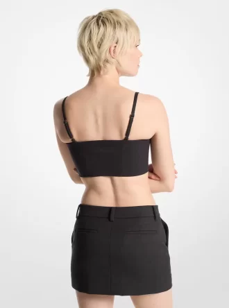 Fustă mini elastică din amestec de lână