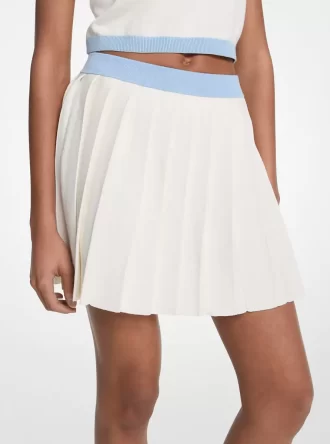Fustă mini plisată din tricot elastic