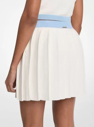 Fustă mini plisată din tricot elastic