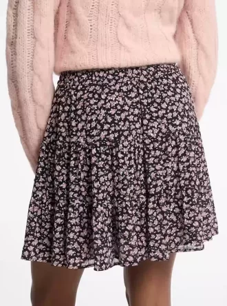 Fustă în straturi cu imprimeu floral Georgette