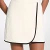 Fustă scurtă din tricot jacquard cu logo