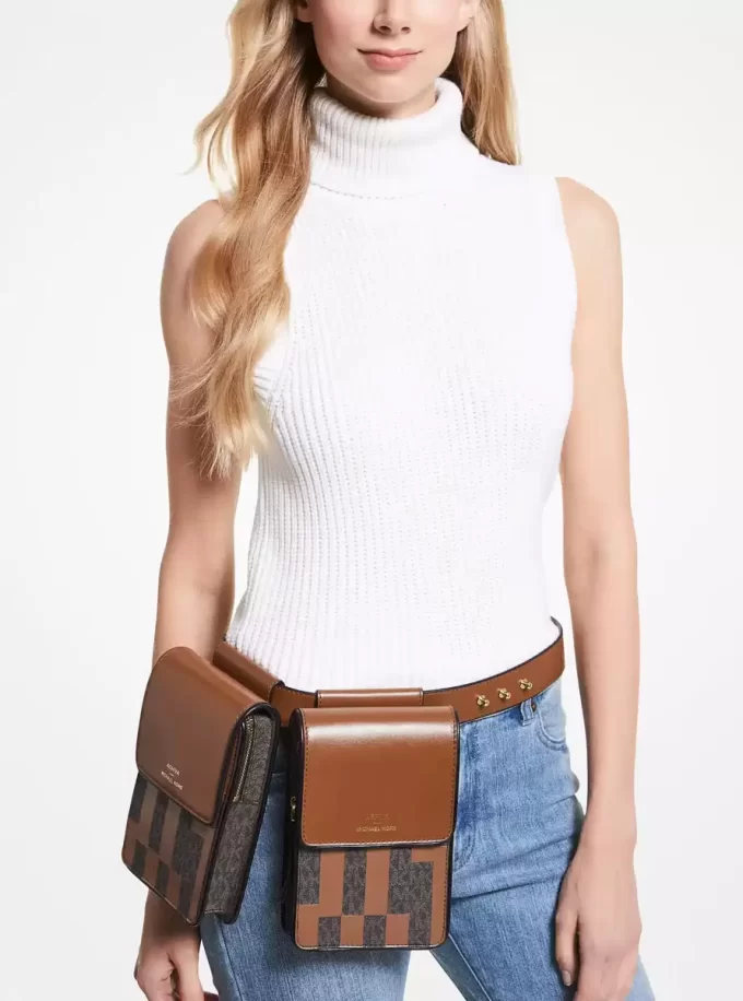 Geantă ASHYA X MICHAEL KORS Saga Signature And Leather Multi