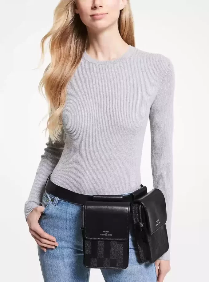 Geantă ASHYA X MICHAEL KORS Saga Signature And Leather Multi