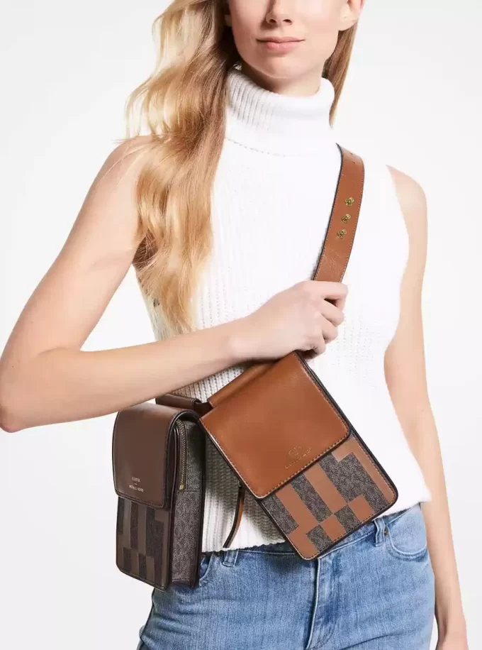 Geantă ASHYA X MICHAEL KORS Saga Signature And Leather Multi