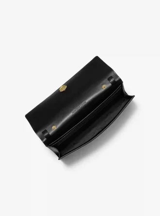 Geantă crossbody Carson mare cu imprimeu leopard și păr de vițel