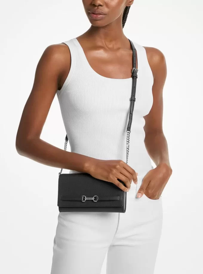 Geantă crossbody convertibilă Carson mare din piele granulată Geantă crossbody convertibilă Carson mare din piele granulată