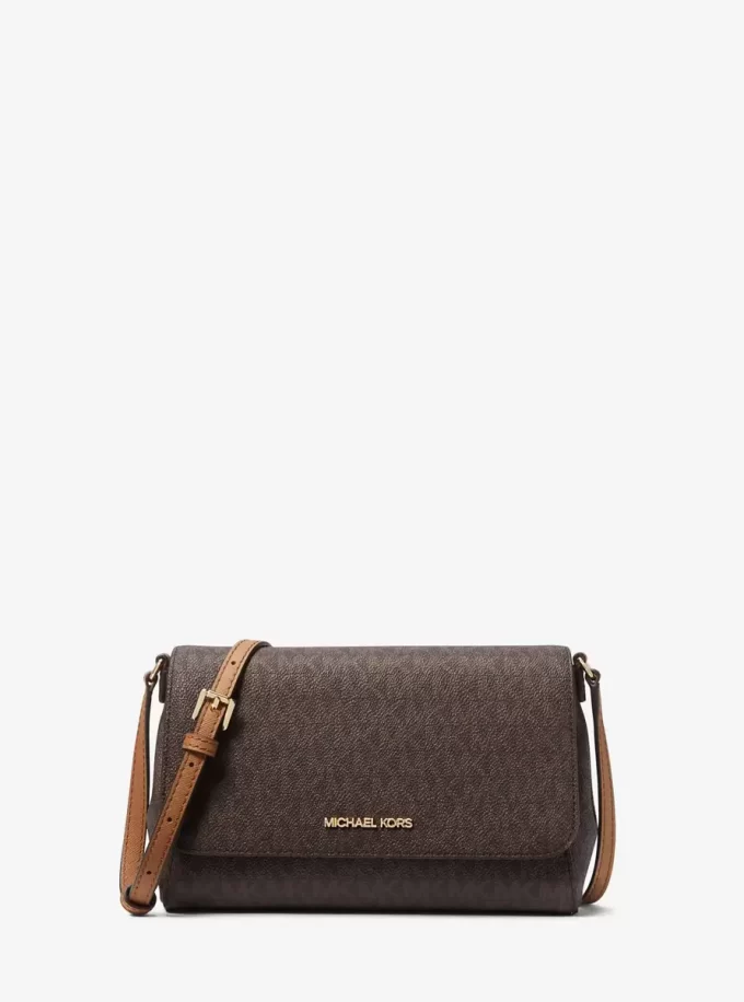 Geantă crossbody convertibilă cu logo medie Geantă crossbody convertibilă cu logo medie