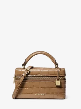 Geantă crossbody convertibilă Jana extra-small din piele cu model crocodil în relief