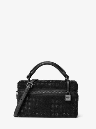 Geantă crossbody convertibilă Jana extra-small din piele întoarsă cu ornament