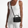 Geantă crossbody convertibilă Jana extra-small din piele întoarsă cu ornament