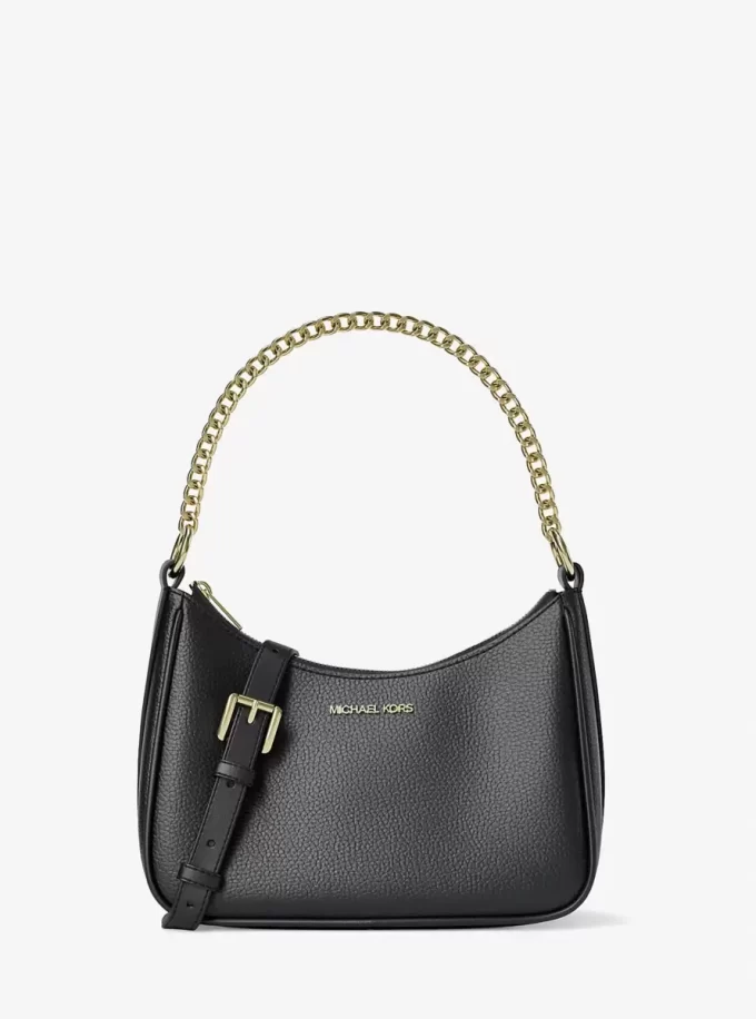 Geantă crossbody convertibilă Jet Set, din piele granulată, mare Geantă crossbody convertibilă Jet Set, din piele granulată, mare