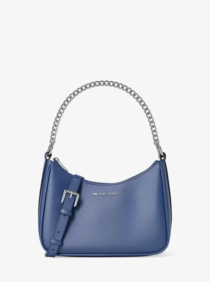 Geantă crossbody convertibilă Jet Set, din piele granulată, mare Geantă crossbody convertibilă Jet Set, din piele granulată, mare