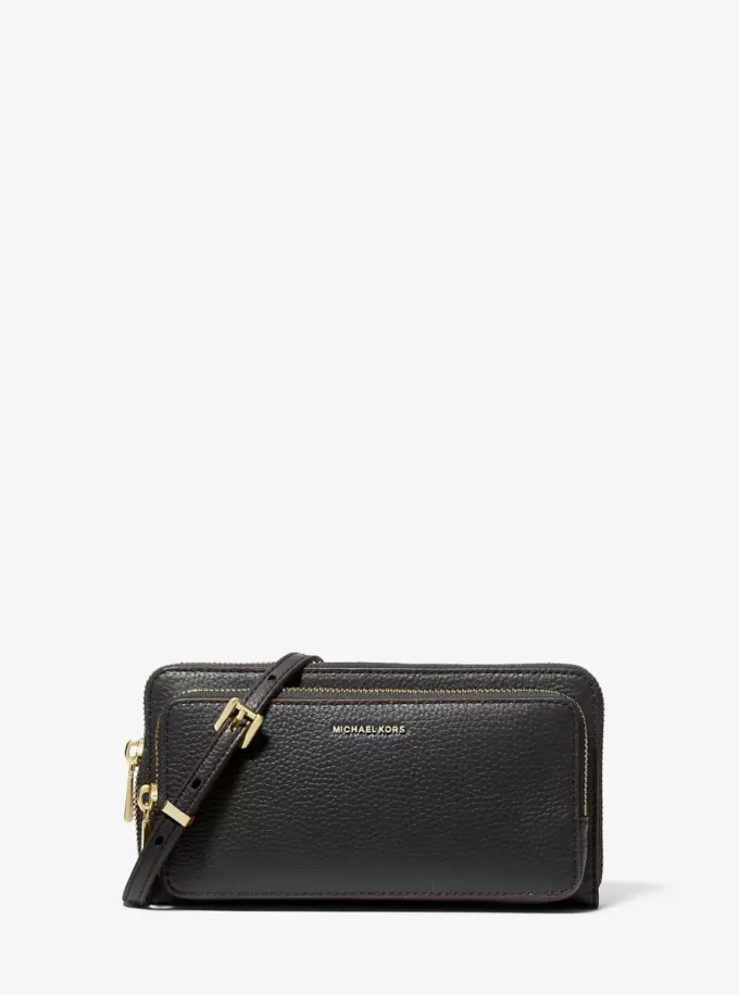 Geantă crossbody convertibilă Jet Set, din piele granulată, mare