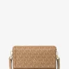 Geantă crossbody convertibilă Jet Set din piele și logo semnătură