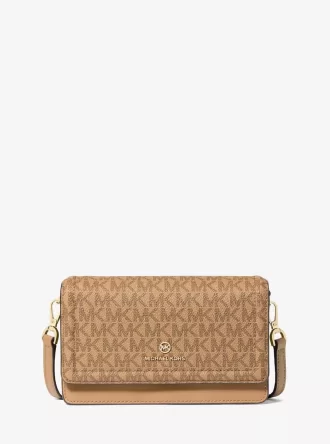 Geantă crossbody convertibilă Jet Set din piele și logo semnătură