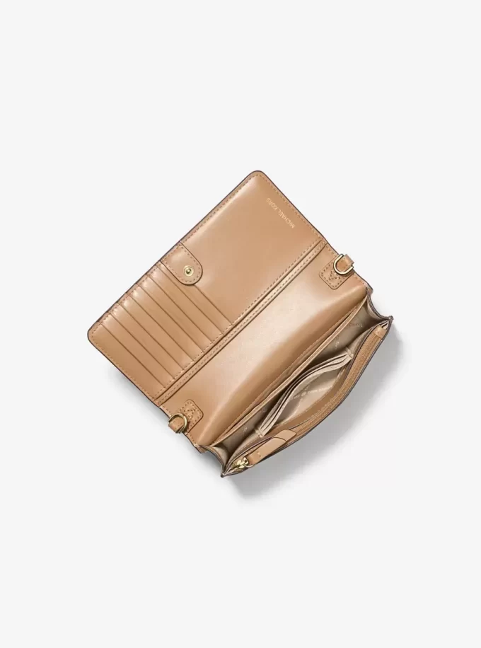 Geantă crossbody convertibilă Jet Set din piele și logo semnătură