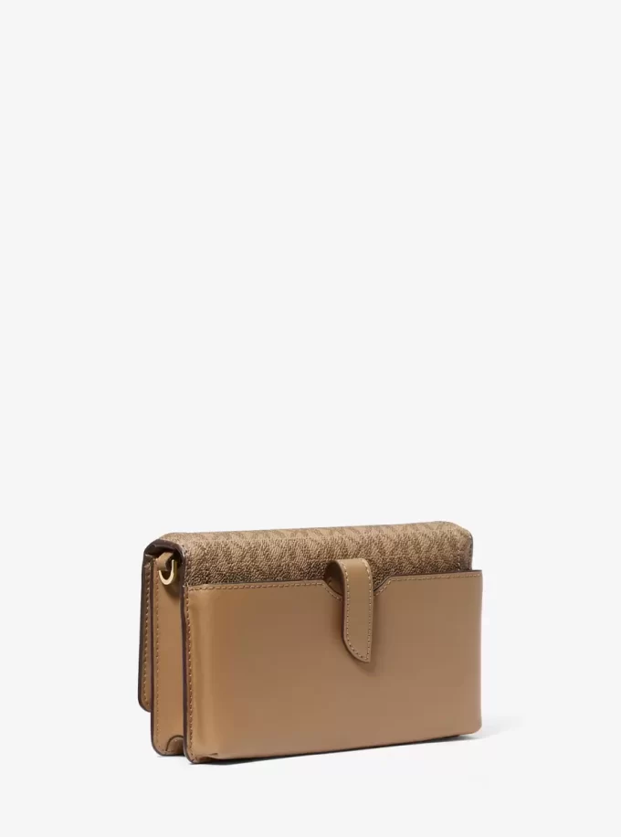 Geantă crossbody convertibilă Jet Set din piele și logo semnătură