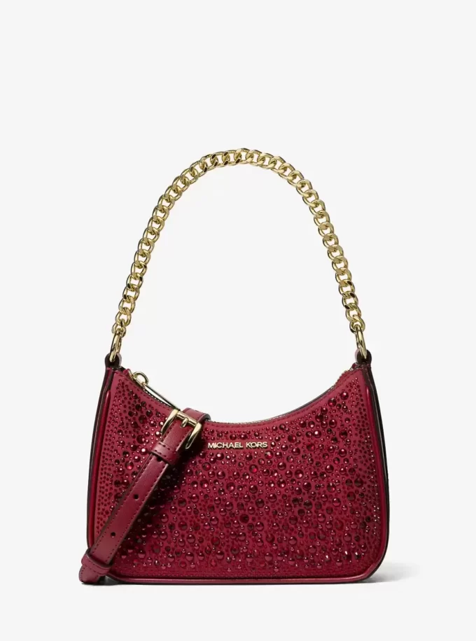Geantă crossbody convertibilă Jet Set mică cu ornament Geantă crossbody convertibilă Jet Set mică cu ornament