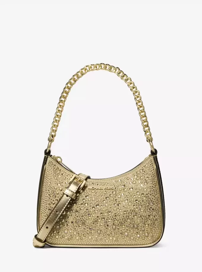 Geantă crossbody convertibilă Jet Set mică cu ornament Geantă crossbody convertibilă Jet Set mică cu ornament