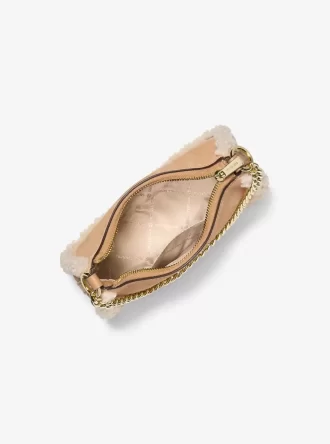 Geantă crossbody convertibilă Jet Set Mic din piele întoarsă și piele sintetică de shearling