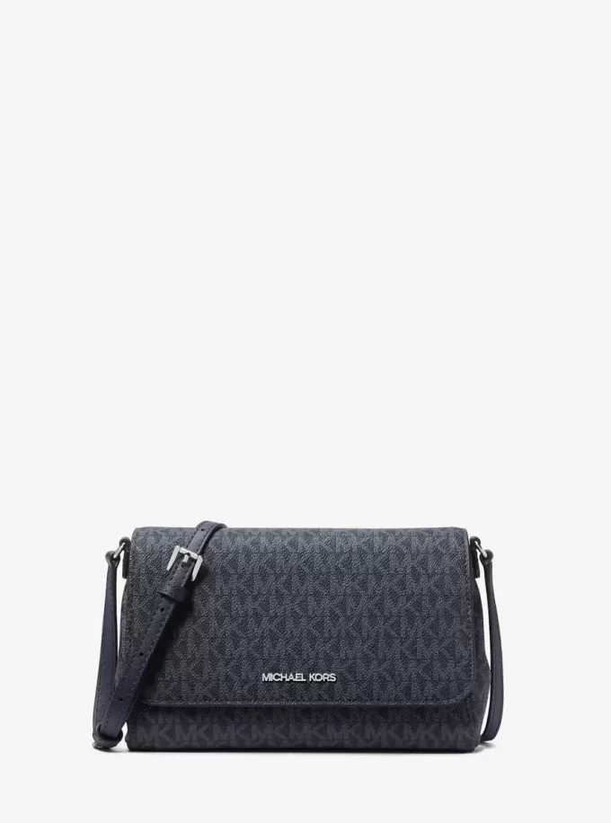 Geantă crossbody convertibilă medie cu logo Signature Geantă crossbody convertibilă medie cu logo Signature