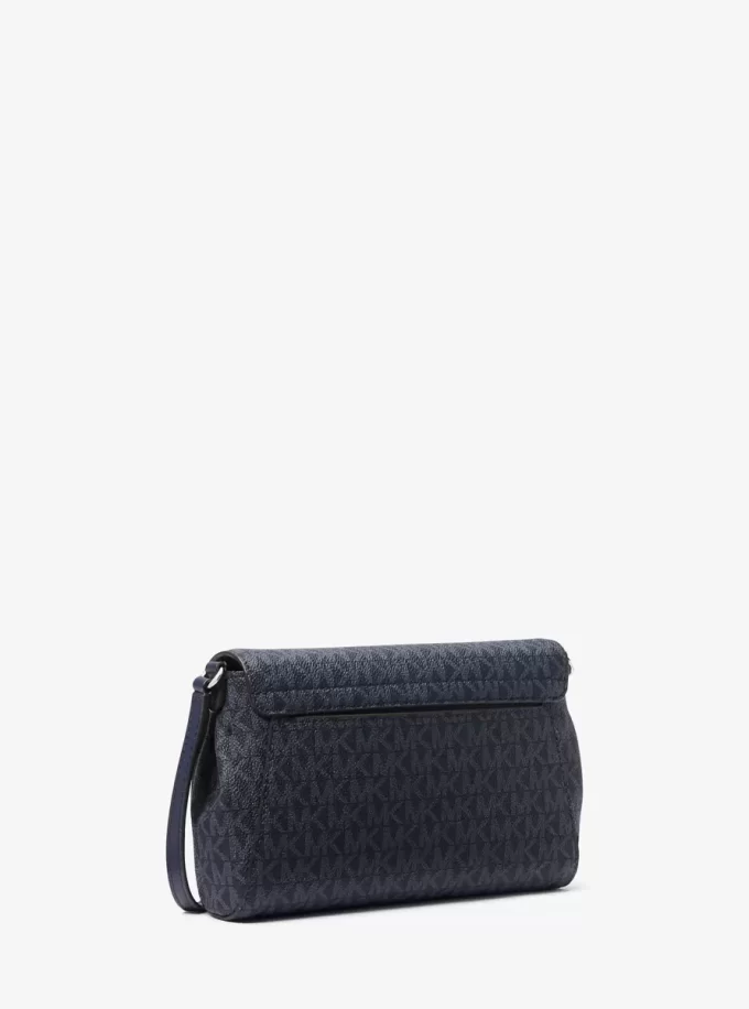Geantă crossbody convertibilă medie cu logo Signature Geantă crossbody convertibilă medie cu logo Signature