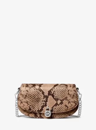 Geantă crossbody convertibilă Mila cu model șarpe în relief
