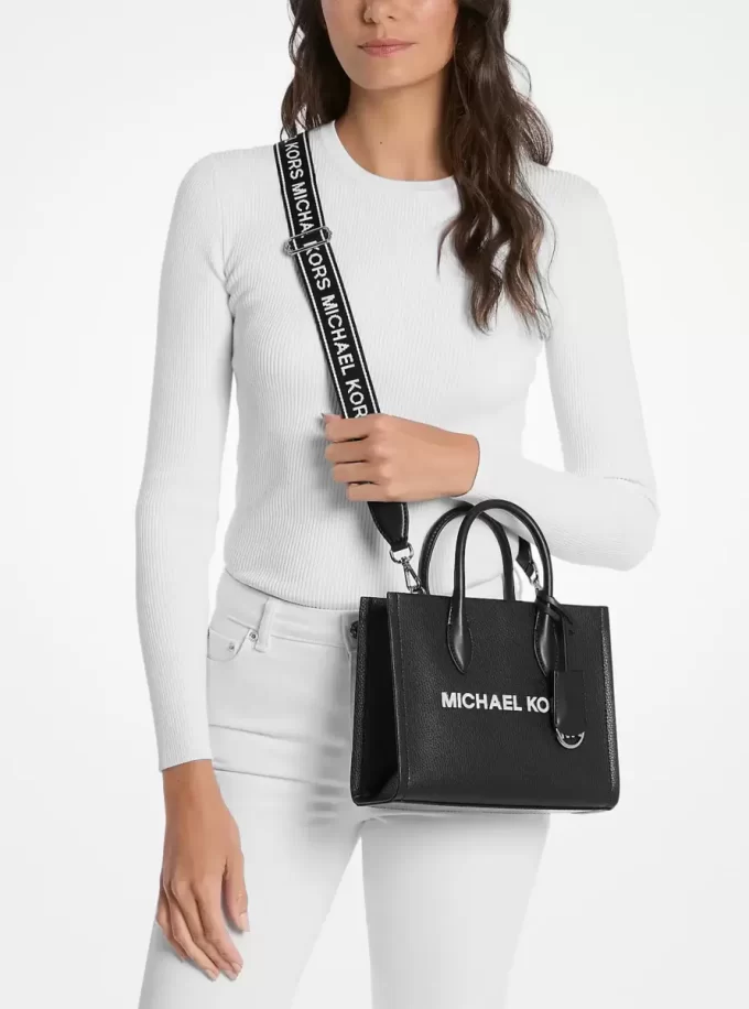 Geantă crossbody convertibilă Mirella mică din piele granulată Geantă crossbody convertibilă Mirella mică din piele granulată