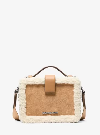 Geantă crossbody Cooper din piele întoarsă și sherpa