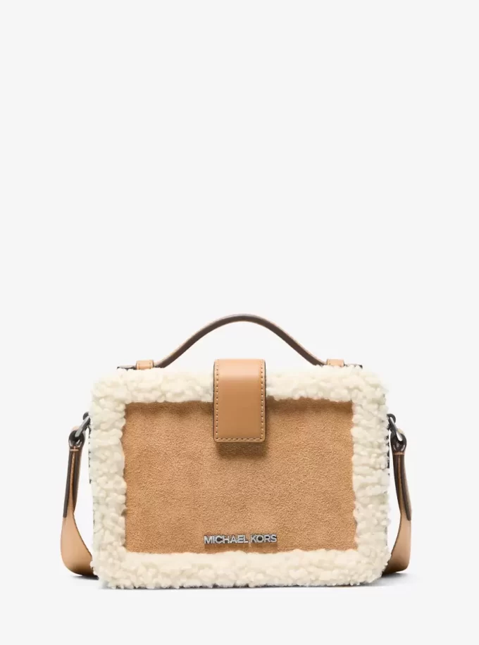 Geantă crossbody Cooper din piele întoarsă și sherpa Geantă crossbody Cooper din piele întoarsă și sherpa