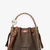 Geantă crossbody cu lanț și logo Mina mică Geantă crossbody cu lanț și logo Mina mică