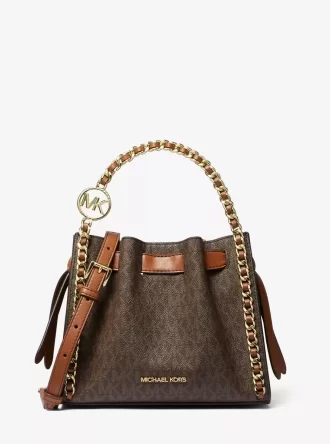 Geantă crossbody cu lanț și logo Mina mică