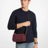 Geantă crossbody din piele lustruită cu logo Hudson în relief