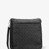 Geantă crossbody țesută Jet Set, cu imprimeu logo mare