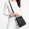 Geantă crossbody țesută Jet Set, cu imprimeu logo mare